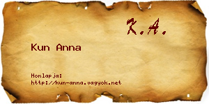 Kun Anna névjegykártya